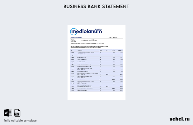 цифровая загрузка выписки по счету фирмы Banca Mediolanum в формате Word и PDF ш